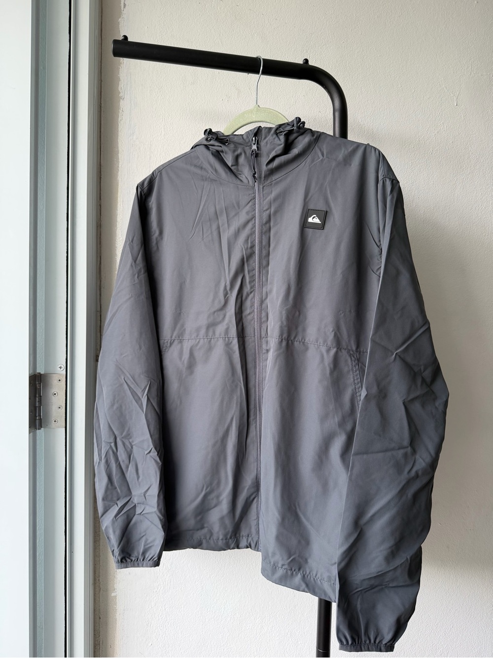 Quiksilver Men's Charcoal Hooded Windbreaker Jacket